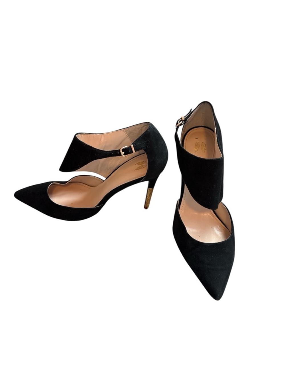 Victoria's Secret Black Pointed Toe Ankle Strap Heels
